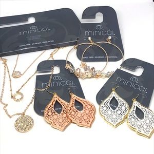 Minicci Necklace and 3 Pairs of Earrings NWT